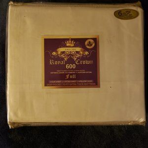 Royal Crown Soft As Cotton 3 Piece WHITE FULL Bed Sheet SET